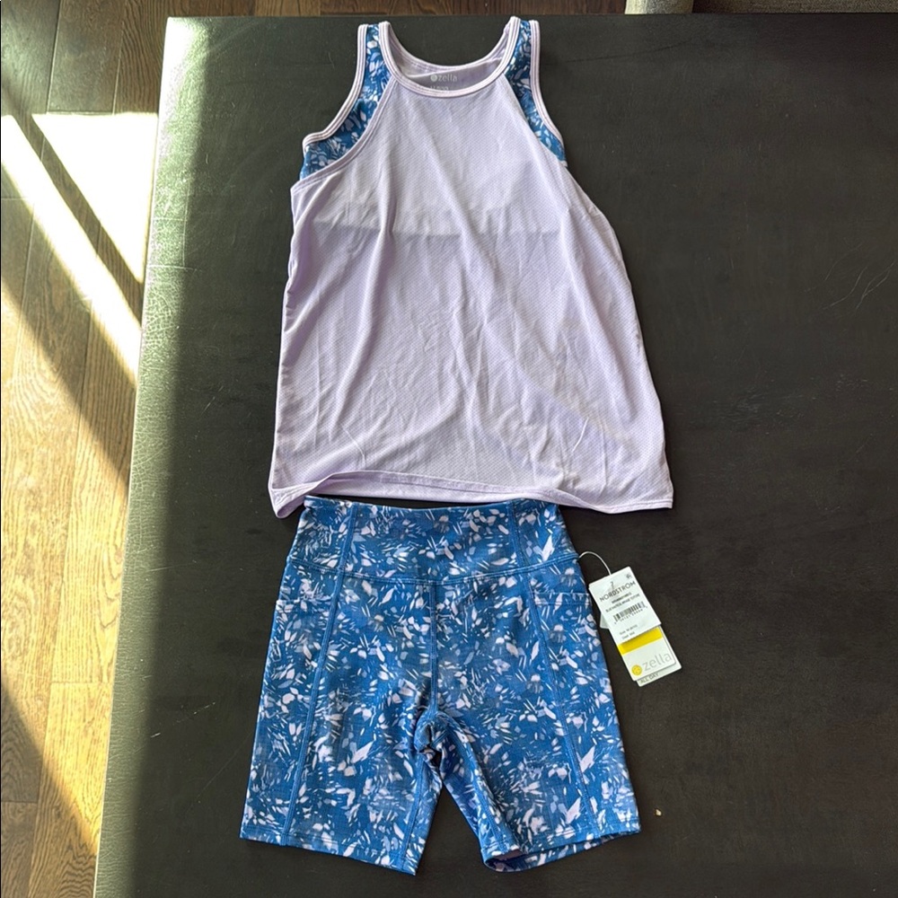 Zella Kids Matching Set in Lavender and Blue